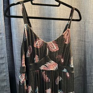 Torrid super soft black feather shirred hem midi